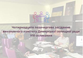 Чотирнадцяте позачергове засідання виконавчого комітету Димерської селищної ради VIII скликання