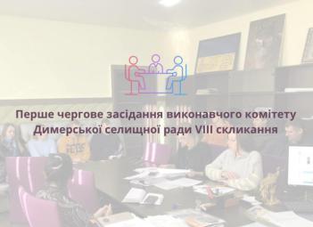 Відбулось перше чергове засідання виконавчого комітету Димерської селищної ради VIII скликання