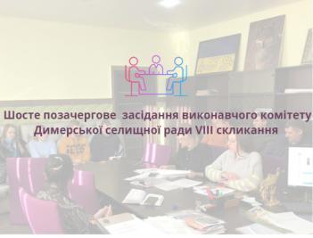 Шосте позачергове засідання виконавчого комітету Димерської селищної ради VIII скликання