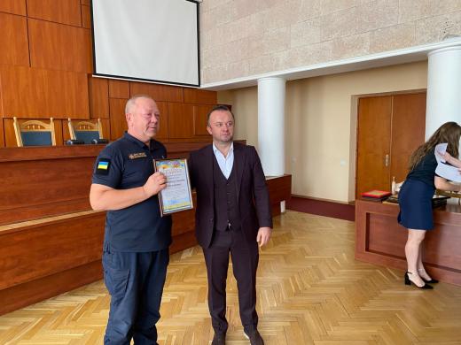 Володимир Підкурганний відзначив працівників  ГУ ДСНС України у Київській області та оголосив їм подяки Димерської селищної ради